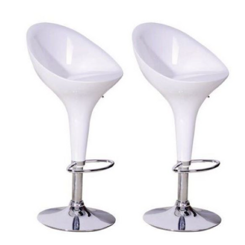 TAZ High Back Glossy Barstools - Black and white (set of 2)