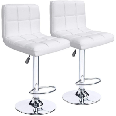 Faux Leather High Back Swivel Barstool Set of 2. Available in various colours