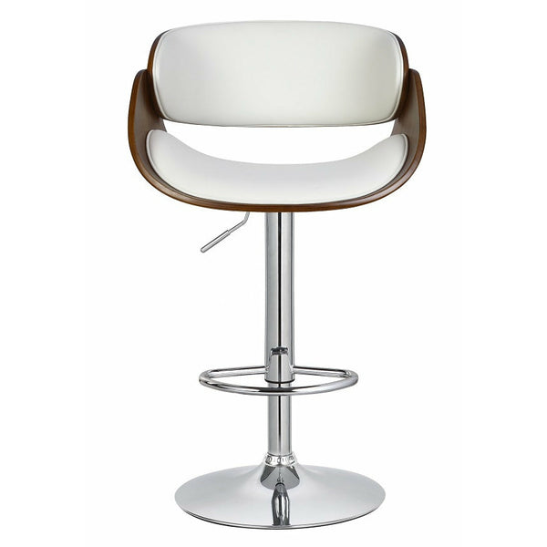 Figo Wooden cutout barstool with faux leather - White - Set of 2