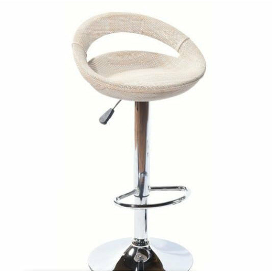 Bamboo height adjustable cutout barstool. Available in Beige or Brown