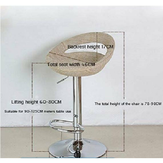 Bamboo Height Adjustable Cutout Barstools - set of 2 - Available in Brown or Beige