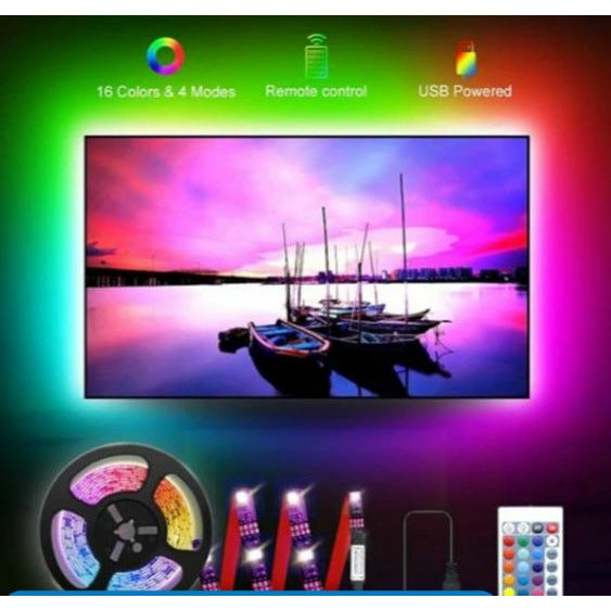RGB 5M USB Powered LED Strip - with 4 Modes with 16 Colours