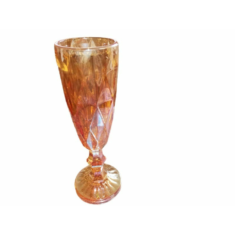 Orange Crystal Chaampagne glasses - set of 6