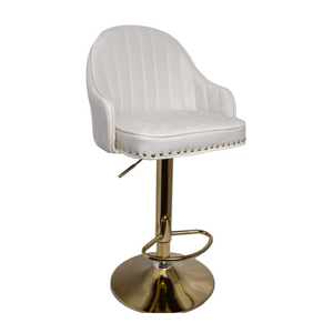 Velvet Thiago Bar stool with Gold Frame - Available in various colours