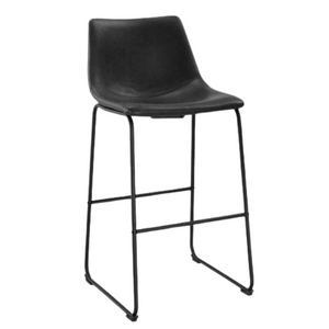 Kepa Faux Leather Barstool - Available in Black or Brown
